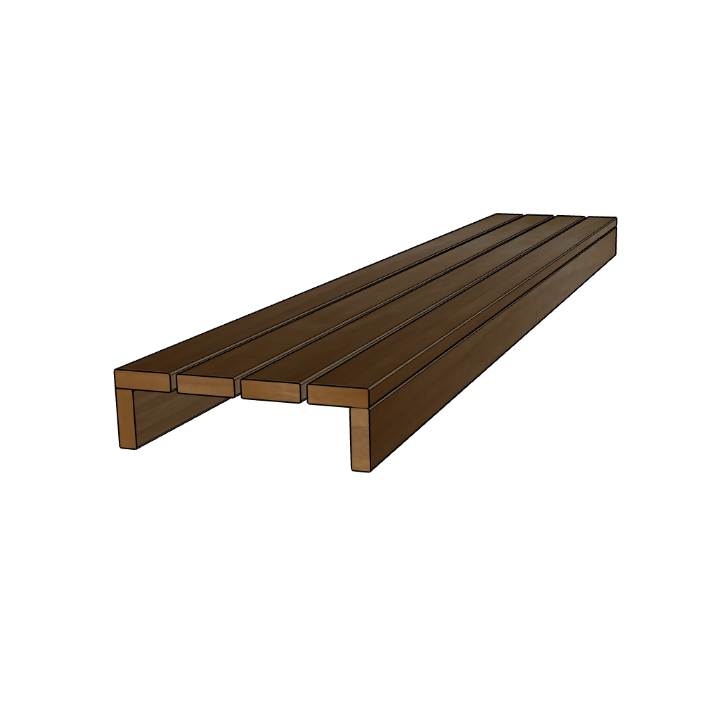 ThermoAspen sauna bench step on a white background