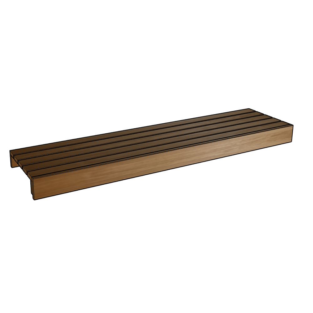ThermoAspen sauna bench on a white background