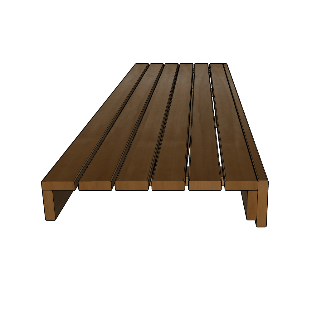 ThermoAspen sauna top bench on a white backround